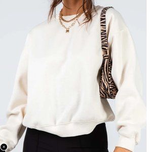 MOLLIE OVERSIZED CREWNECK SWEATSHIRT CREAM